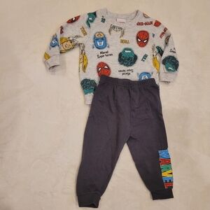 🧸6/30$ Marvel Superheroes Toddler Sweater And Sweatpants Set Size 12-18M